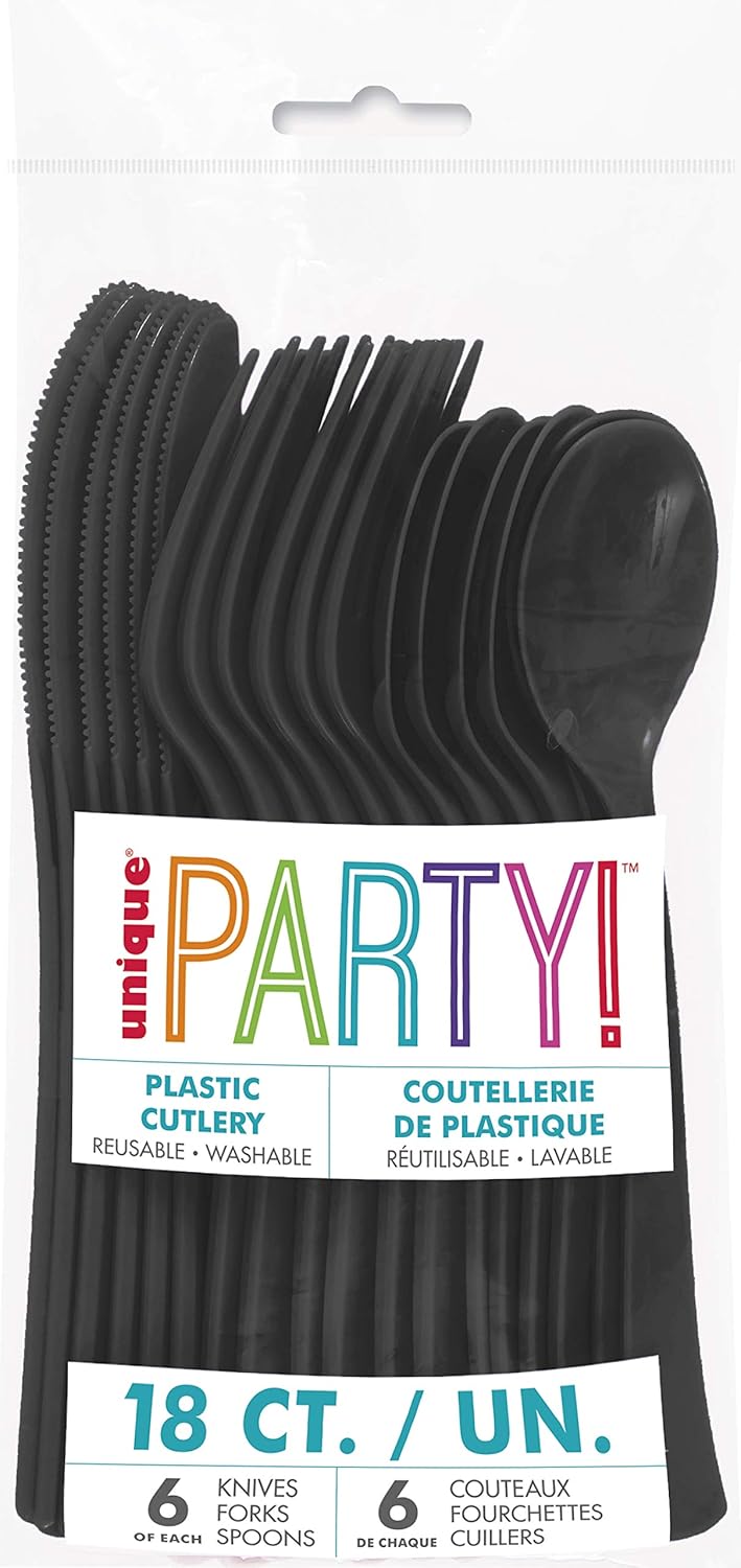 18pc Assorted Midnight Black Cutlery - Anilas UK