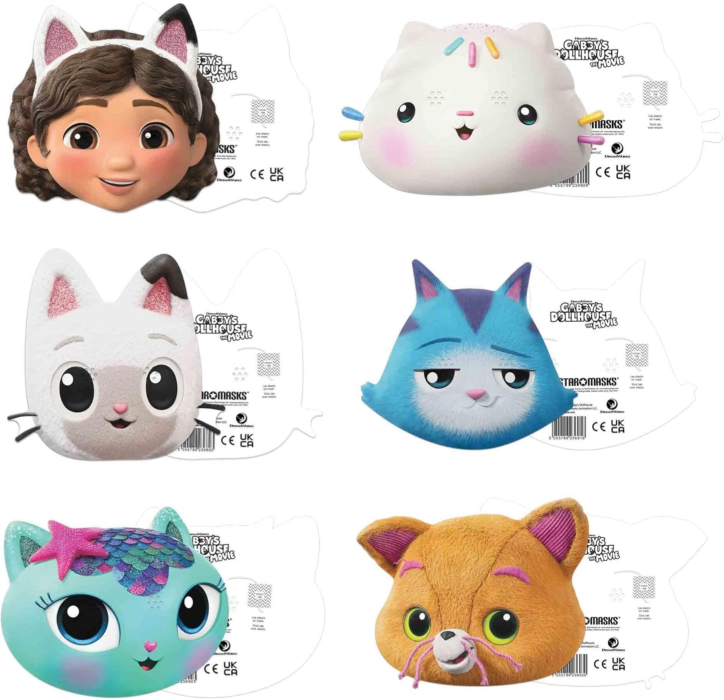 Gabby's Dollhouse Party Masks (pack of 6) - Anilas UK