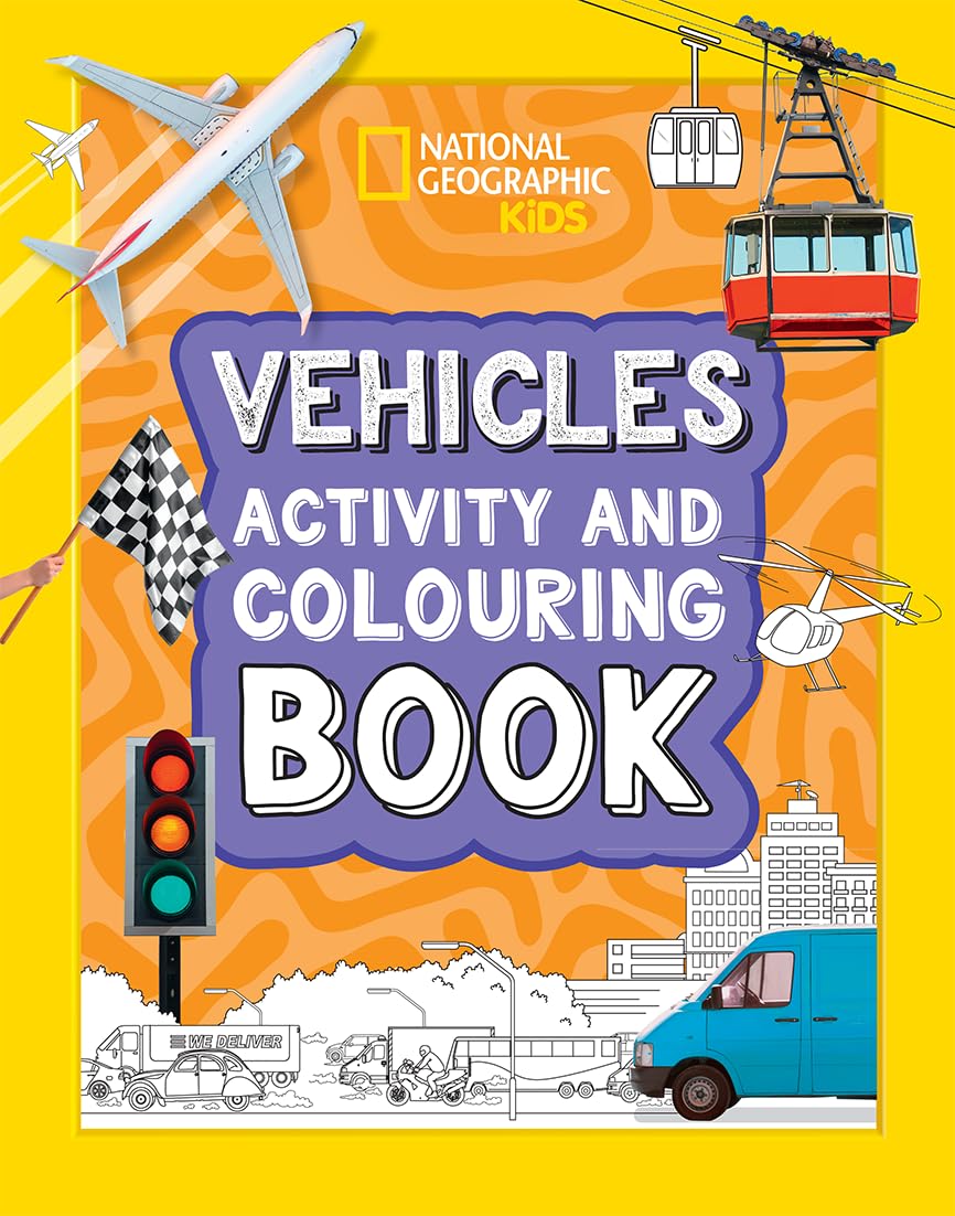 Vehicles Activity and Colouring Book (National Geographic Kids) - Anilas UK
