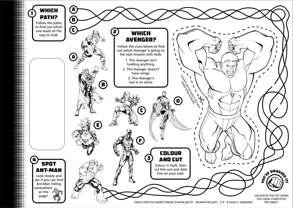 Marvel Avengers Hulk: Tear-Off Activity Placemats - Anilas UK