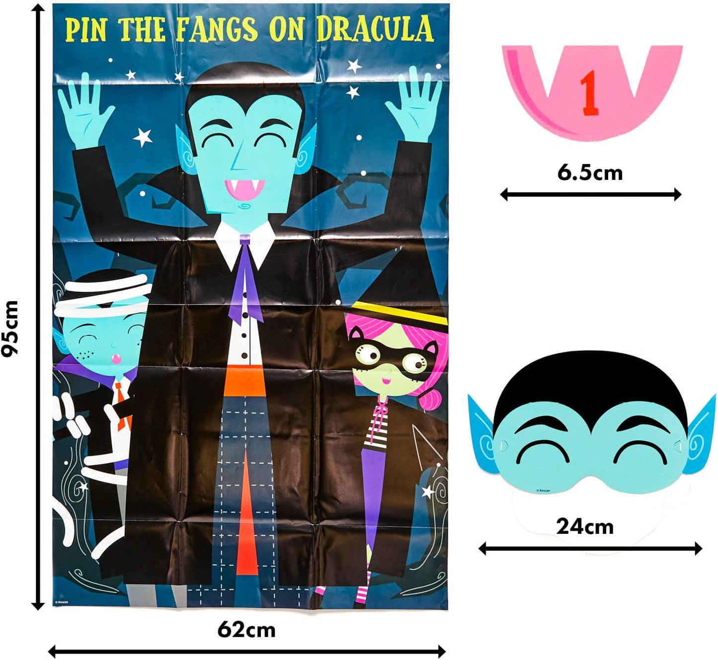 Halloween Pin the Fangs on Dracula Game - Anilas UK