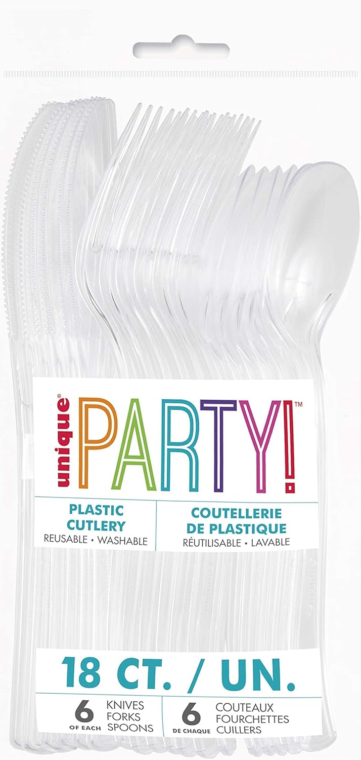 18pc Assorted Clear Cutlery - Anilas UK