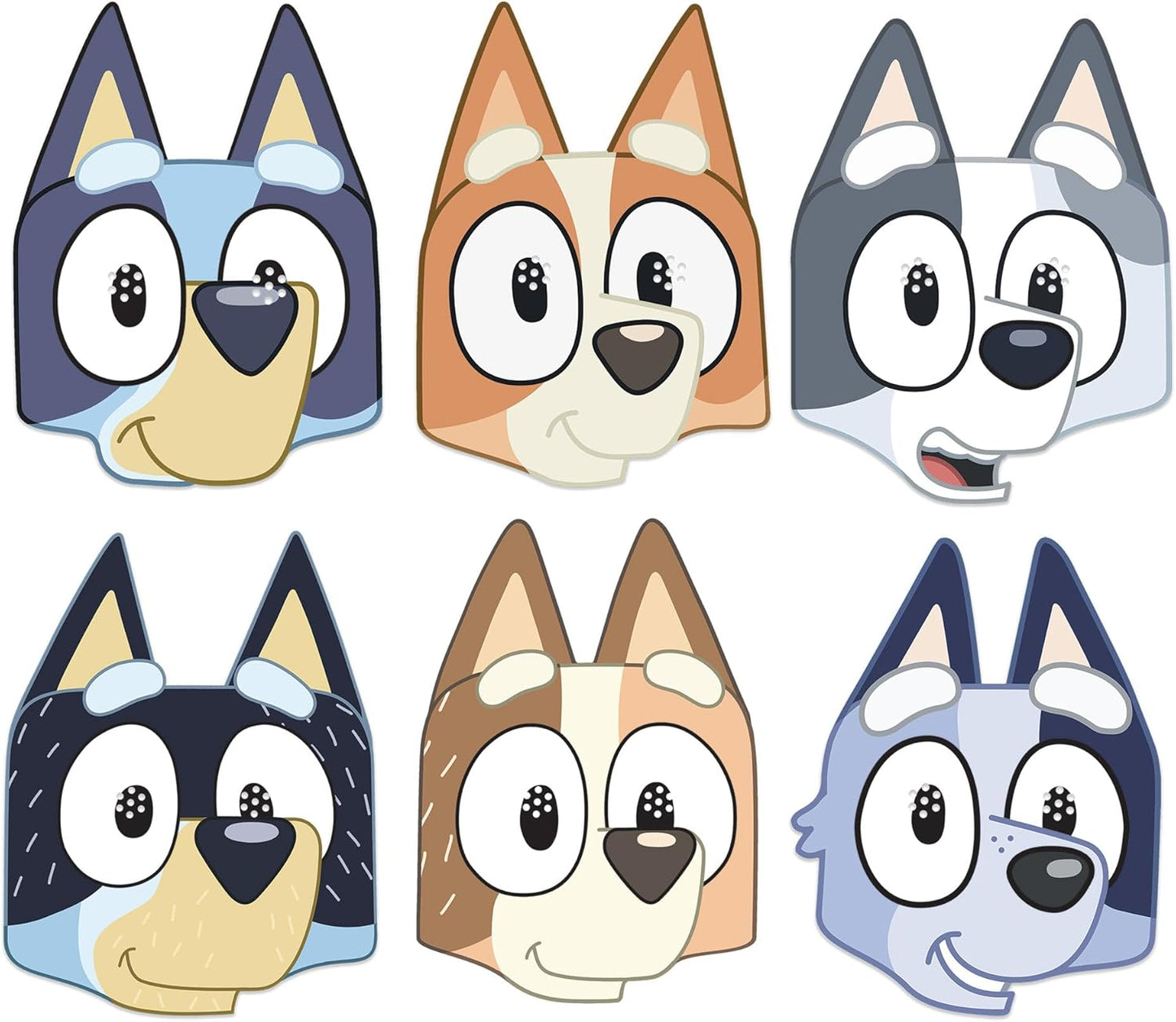 Bluey Family & Friends Party Masks (pack of 6) - Anilas UK