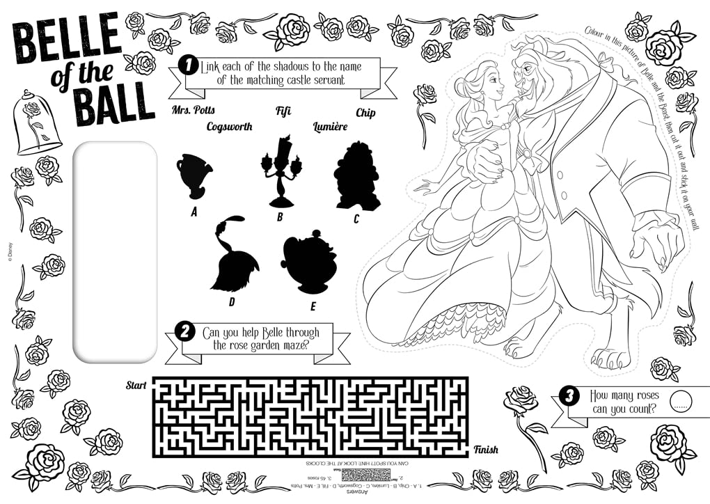 Disney Princess: Tear-Off Activity Placemats - Anilas UK