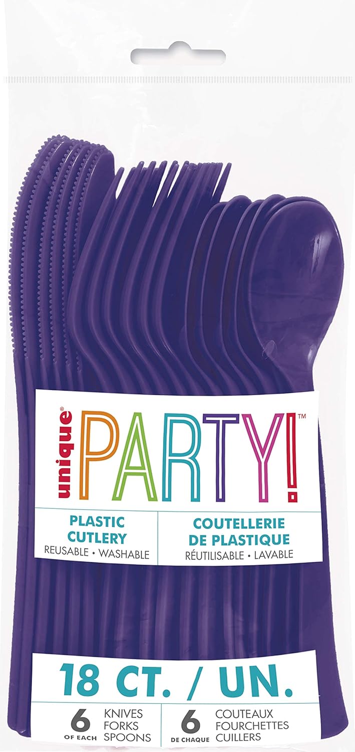 18pc Assorted Deep Purple Cutlery - Anilas UK