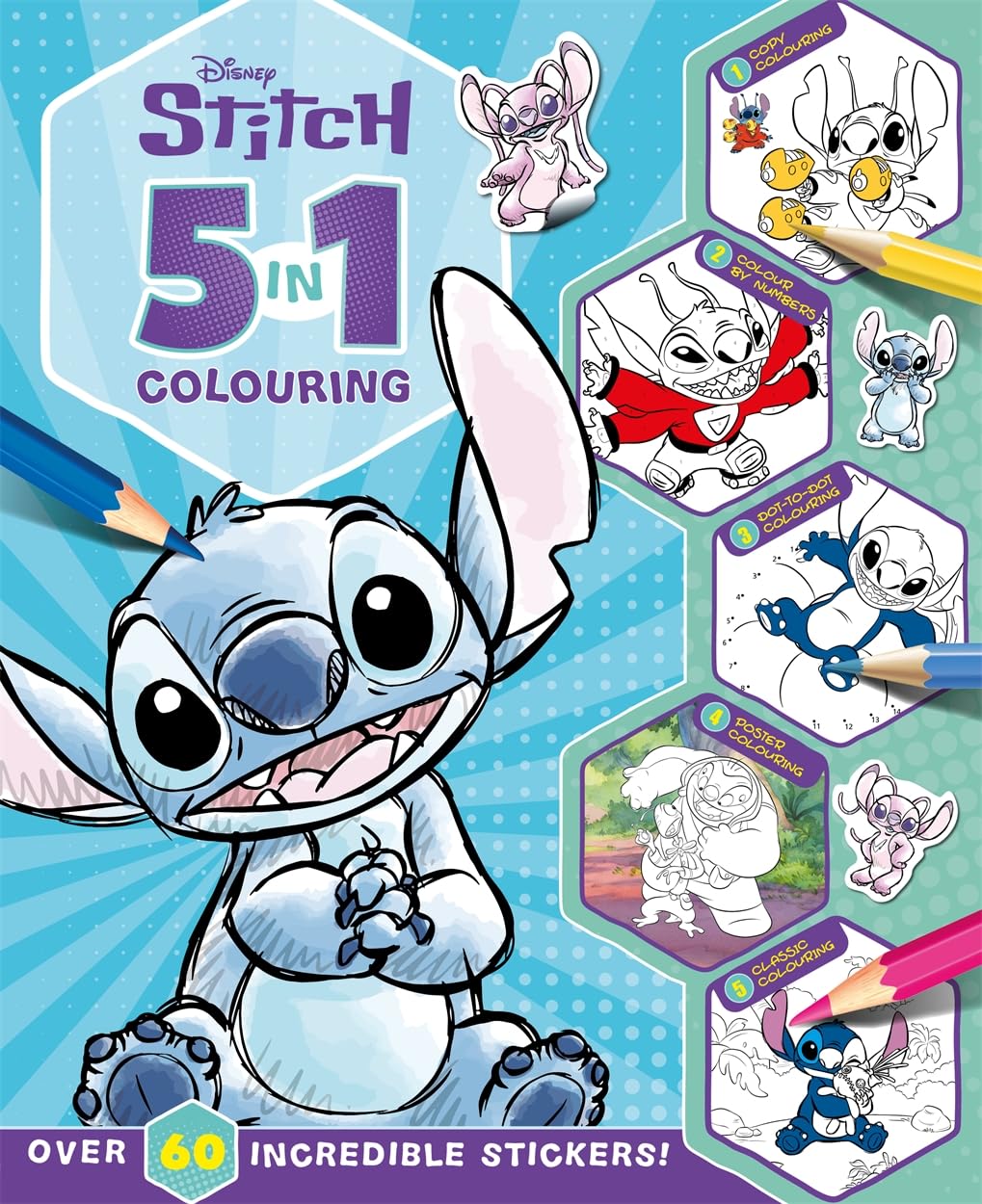 Disney Stitch: 5 in 1 Colouring - Anilas UK