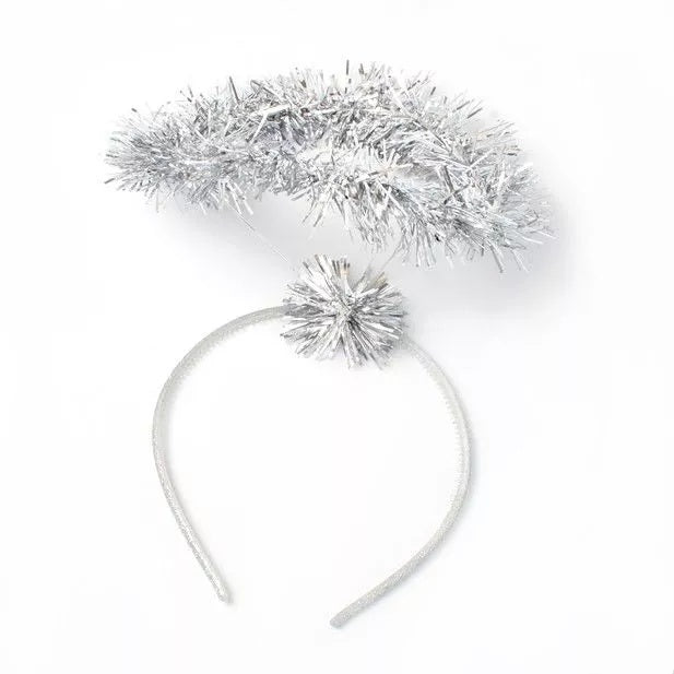 Christmas Silver Tinsel Halo - Anilas UK