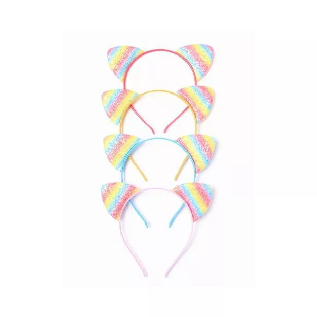 Sparkly Rainbow Cat Ears On An Aliceband - Anilas UK