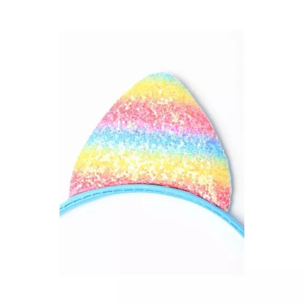 Sparkly Rainbow Cat Ears On An Aliceband - Anilas UK