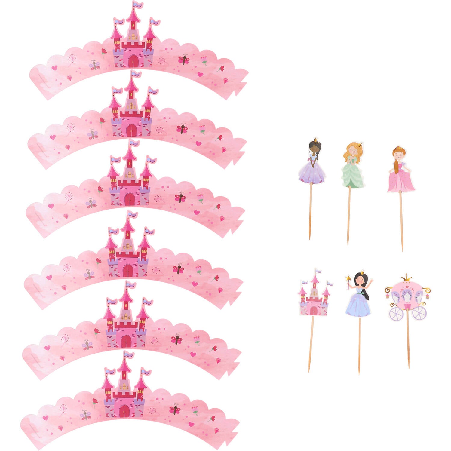 Cupcake Deco Set - Pretty Princess (6 sets) - Anilas UK