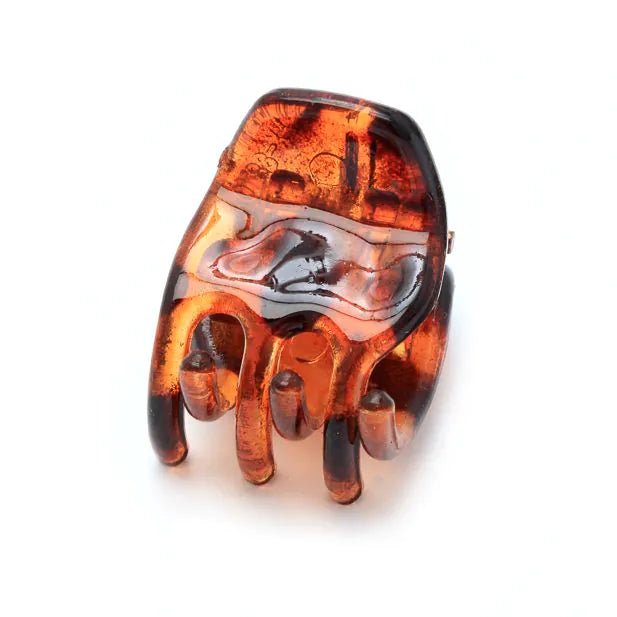 Tortoiseshell Curved Mini Hair Clamps, 1.5 cm, Set of 6 - Anilas UK