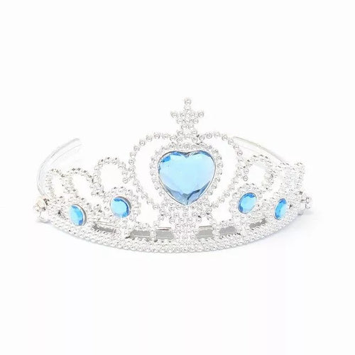 Ice Blue Heart Stone Plastic Princess Tiara - Anilas UK