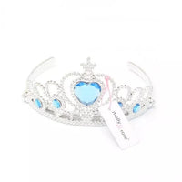 
              Ice Blue Heart Stone Plastic Princess Tiara - Anilas UK
            