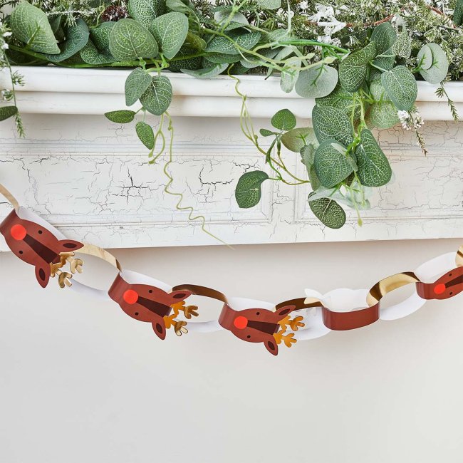 Reindeer Paper Chain - Pack of 40 - Anilas UK