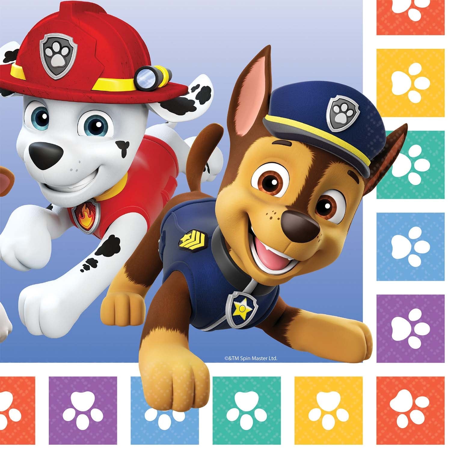 Paw Patrol Napkins (Rainbow - Pack of 16) - Anilas UK