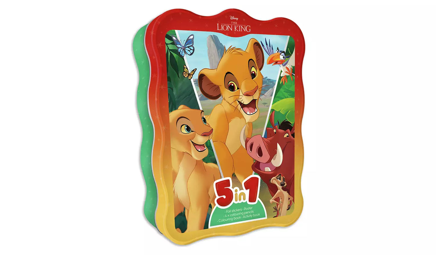 Disney The Lion King 5 In 1 Activity Tin - Anilas UK