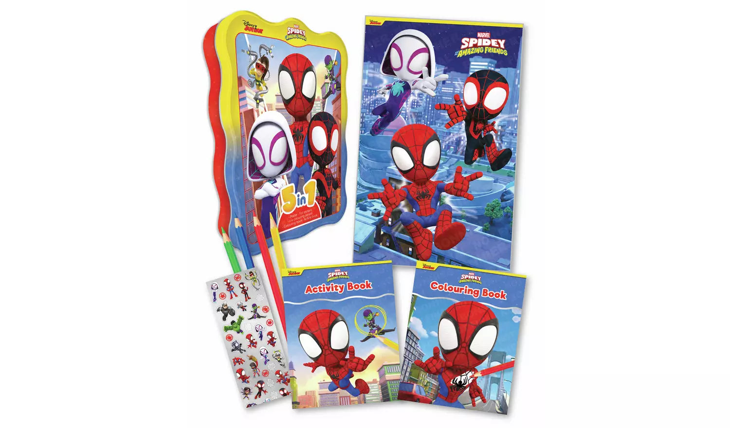 Marvel Spidey 5 In 1 Activity Tin - Anilas UK
