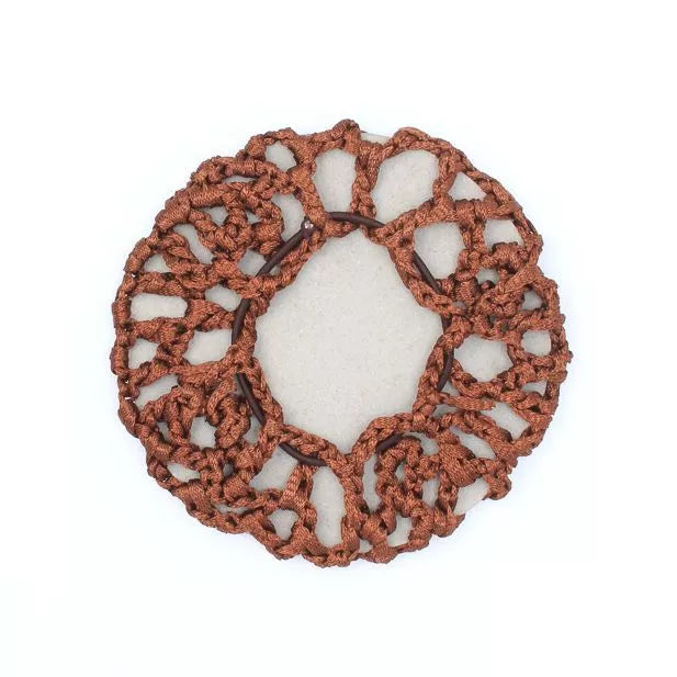 Natural Brown Ribbon Bun Net - 10cm - Anilas UK