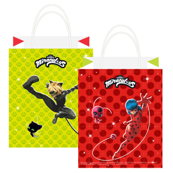 Miraculous Lady Bug Party Lootbags Paper (Pack of 8, 12,7x21,5 cm) - Anilas UK