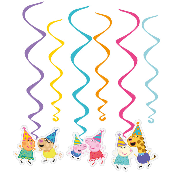 Peppa Pig Swirl Birthday Party Decorations (6 pieces) - Anilas UK