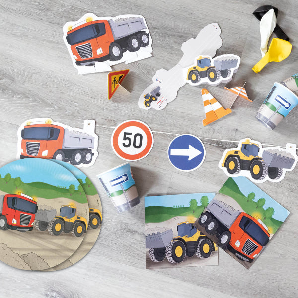 Construction Vehicles Birthday Party Table Decoration Kit - Anilas UK