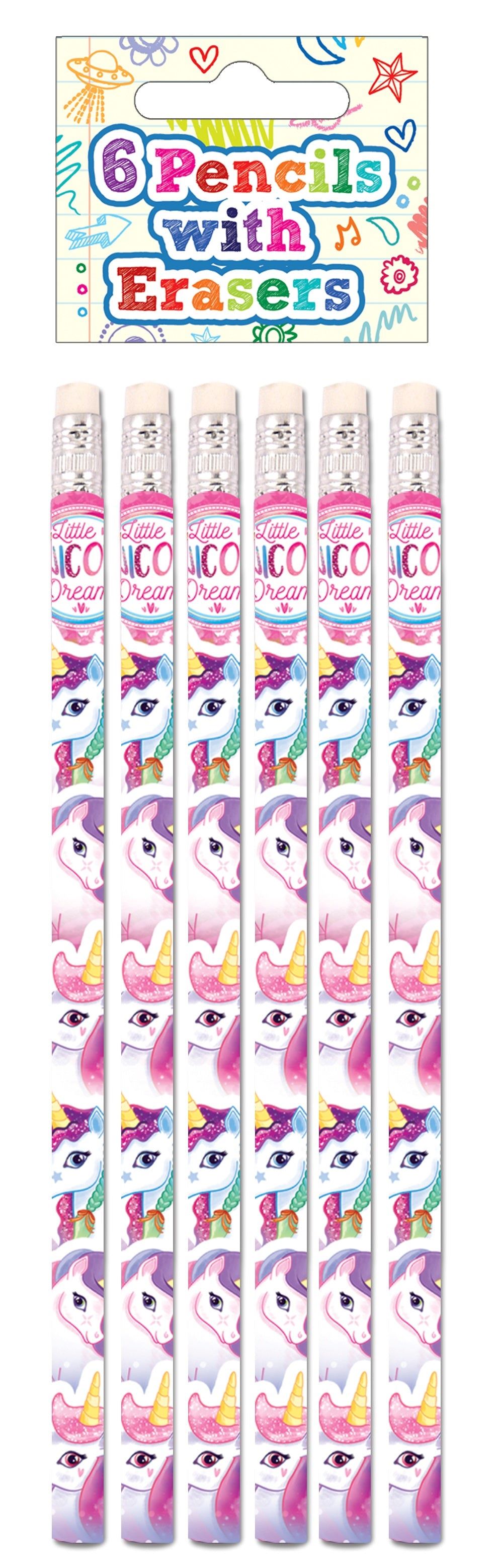 Unicorn Pencils with Erasers (Set of 6) - Anilas UK