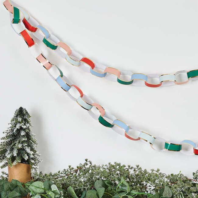 Pastel & Gold Paper Chains - Pack of 50 - Anilas UK