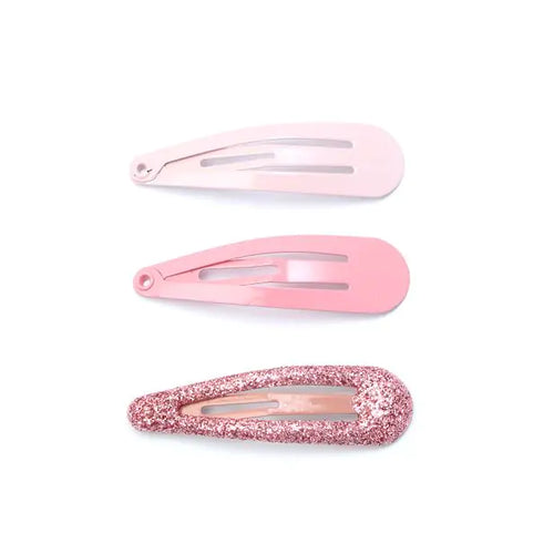 Pink Tonal Hair Bendies Snap Clips Sleepies Hair Accessories -4cm (Pack of 6) - Anilas UK