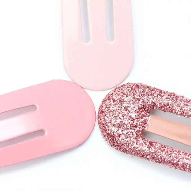 Pink Tonal Hair Bendies Snap Clips Sleepies Hair Accessories -4cm (Pack of 6) - Anilas UK