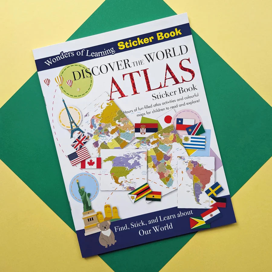 Discover The World Atlas Sticker Book - Find, Stick and Learn - Anilas UK