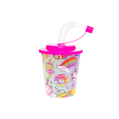 Drinking Cup with Straw- Unicorn - Anilas UK
