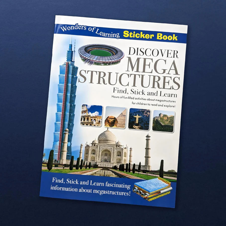 Discover Mega Structures Sticker Book - Find, Stick and Learn - Anilas UK