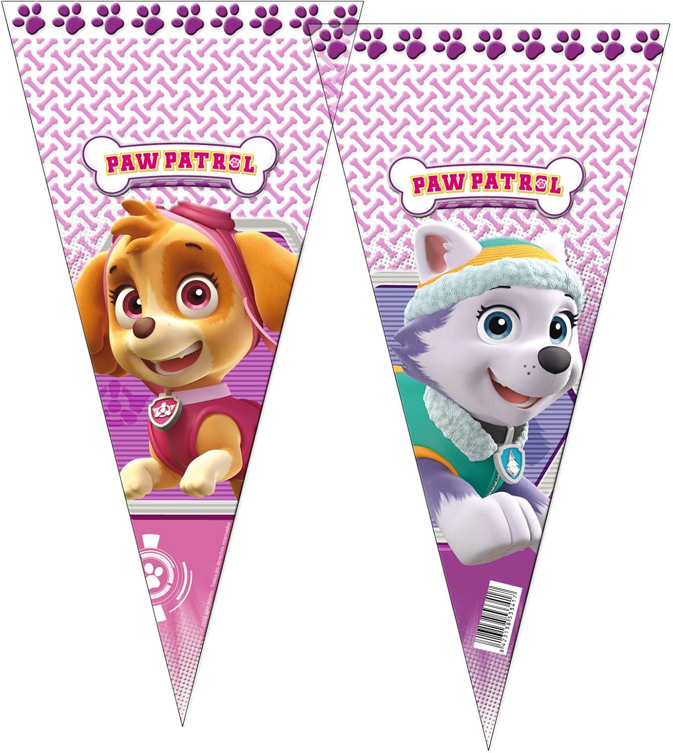 Paw Patrol Pink Party Sweet Cone Bags (pack of 6)