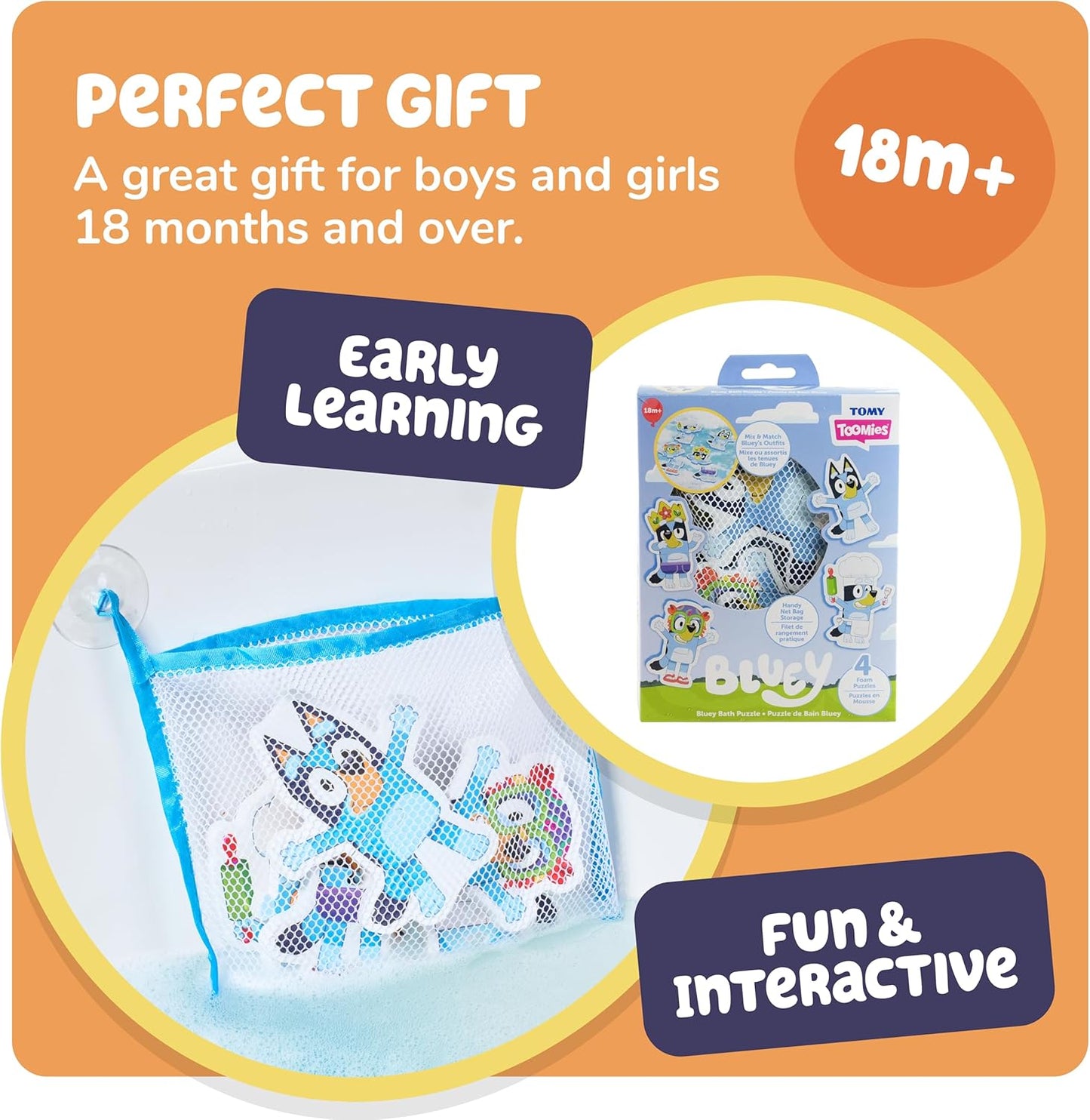 Bluey Bath Puzzle – 8-Piece Foam Jigsaw Set