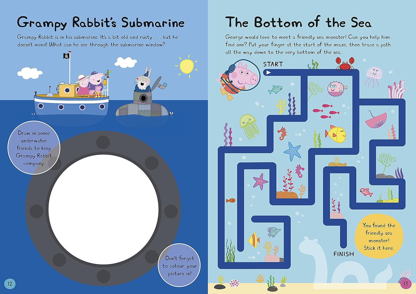 Peppa's Underwater Friends Sticker Activity Book - Anilas UK