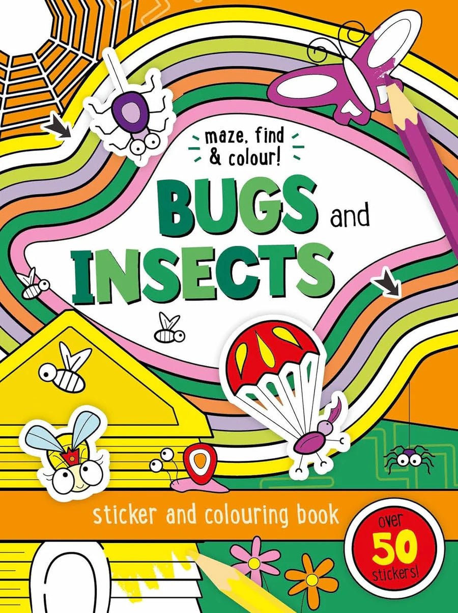 Maze, Find and Colour Activity Book – Bugs and Insects - Anilas UK