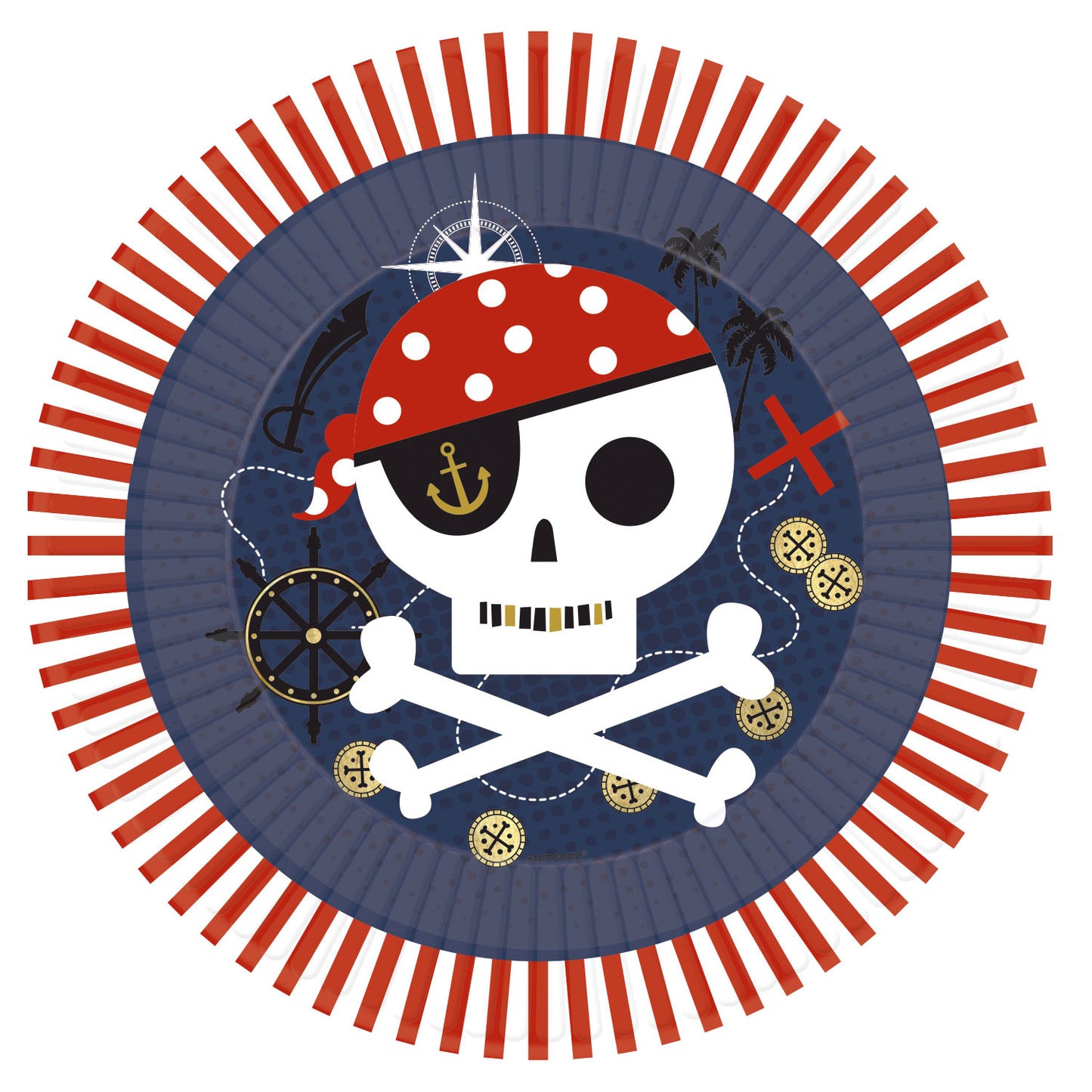 Treasure Island Paper Plates (Pack of 8) - Anilas UK