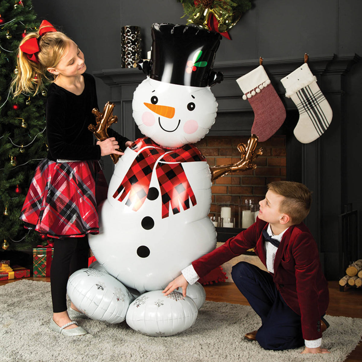 Snowman Airloonz Floor Standing Foil Balloon 88 x 139 cm