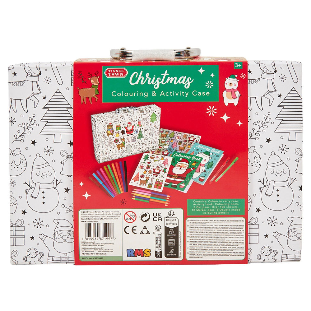 Christmas Colouring & Activity Case, 100+ Stickers, Ages 3+