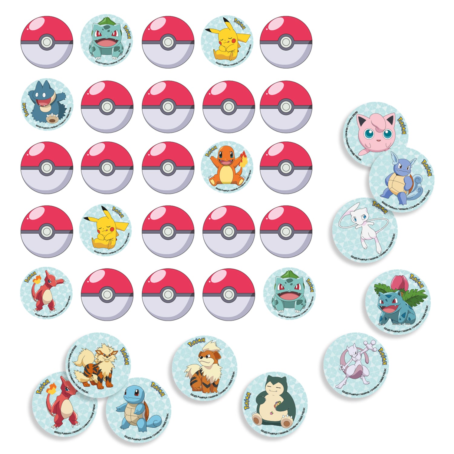 Pokémon Matching Games - 32 Tokens - Anilas UK