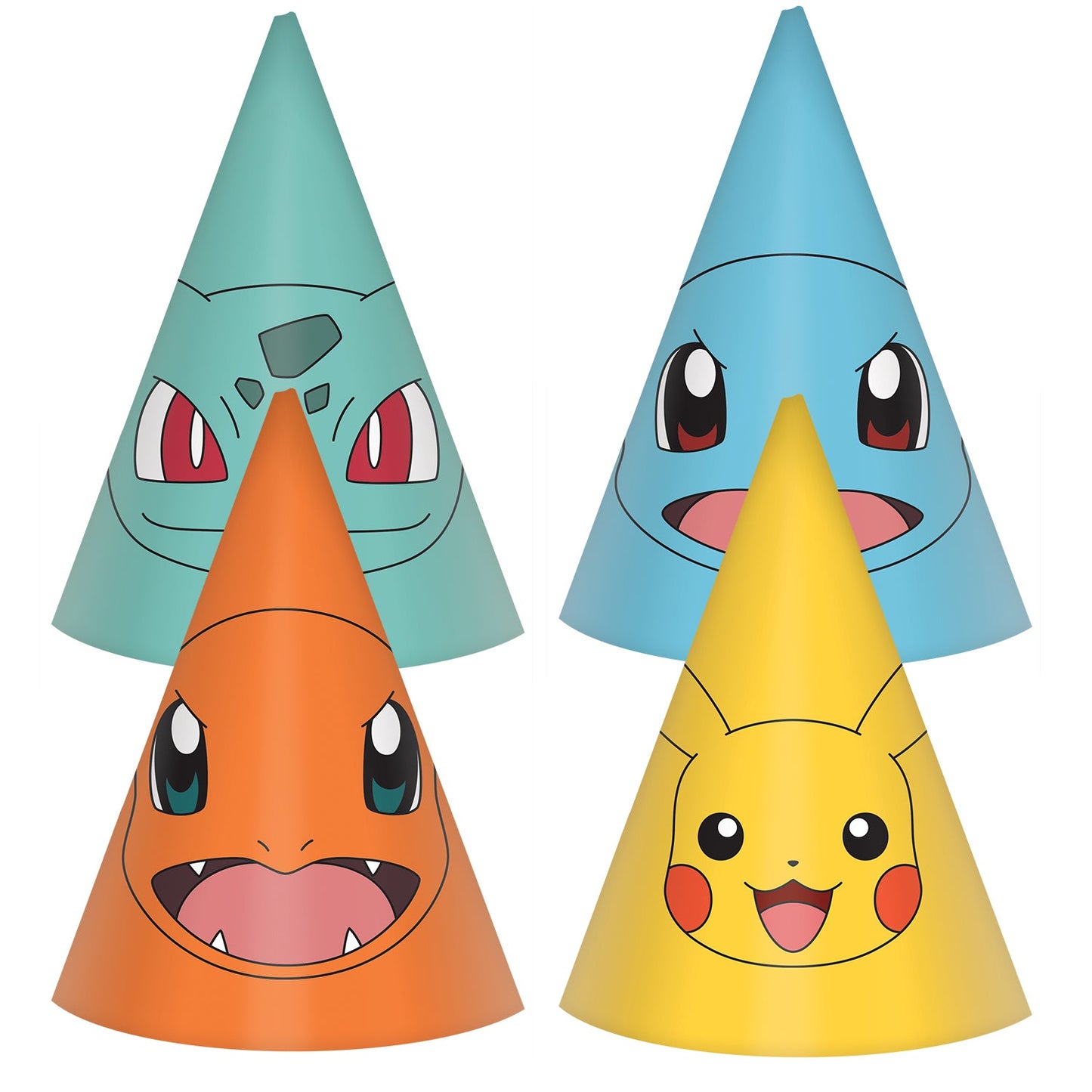 Pokemon Party Hats (Pack Of 8) - Anilas UK