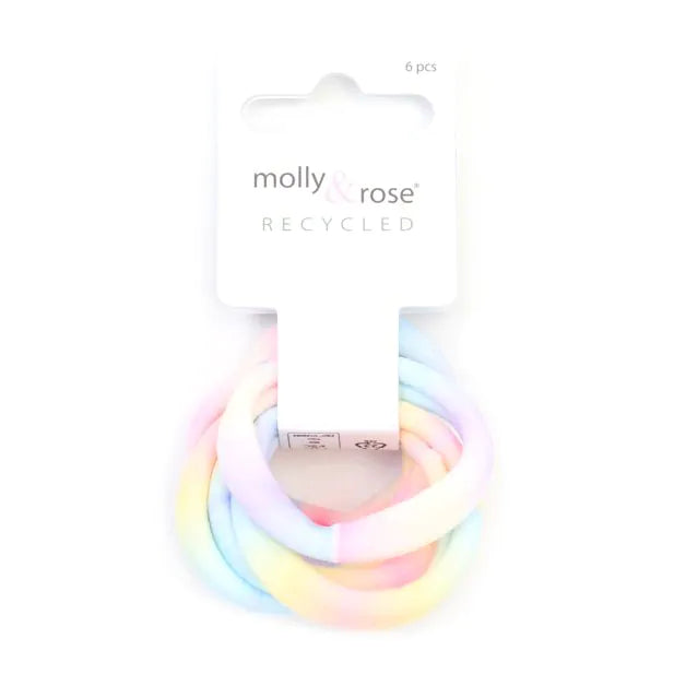 Recycled jersey elastics - Pastel Rainbow  - 8mm thick (Pack of 6)