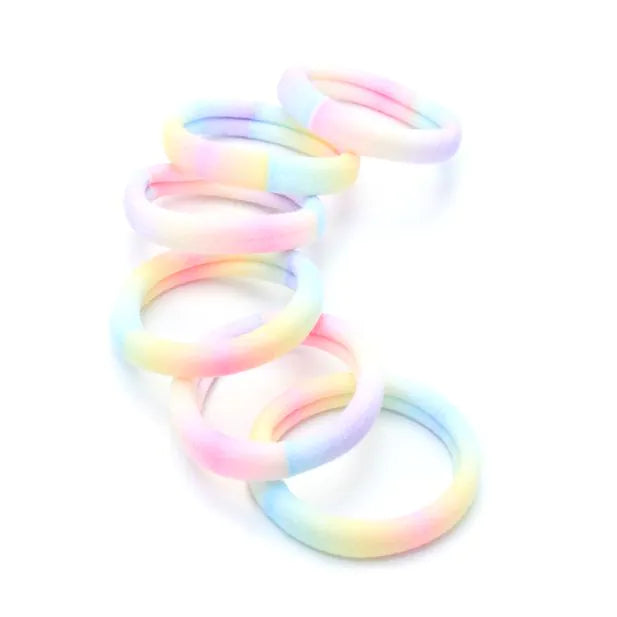 Recycled jersey elastics - Pastel Rainbow  - 8mm thick (Pack of 6)