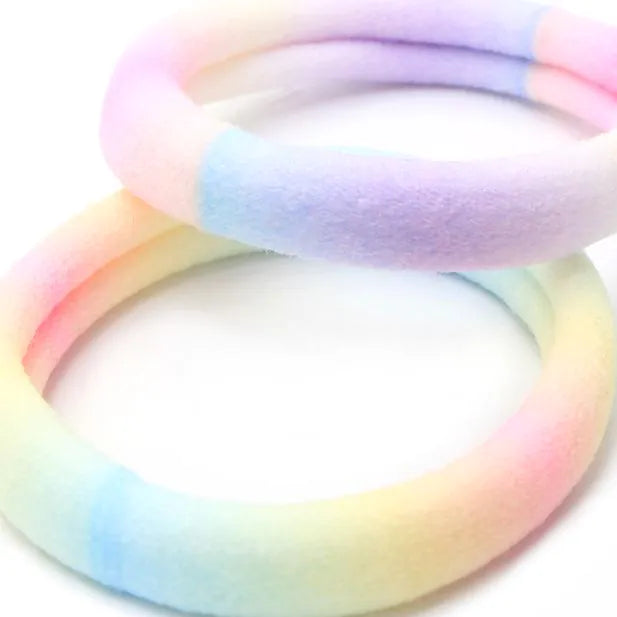 Recycled jersey elastics - Pastel Rainbow  - 8mm thick (Pack of 6)