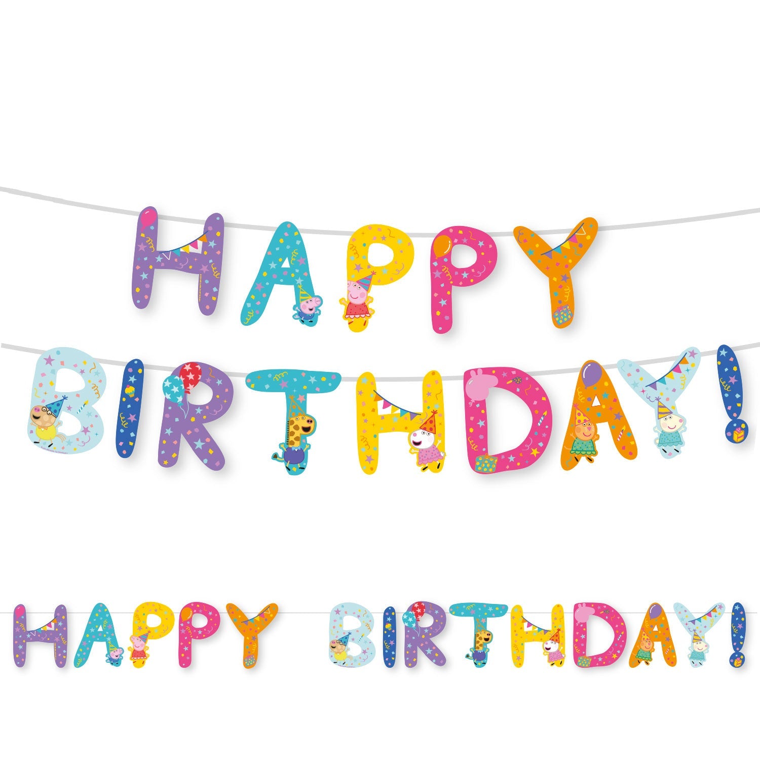 Peppa Pig Letter Banners "Happy Birthday" - Anilas UK
