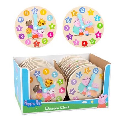Peppa Pig My First Wooden Clock (2 Assorted Designs) - Anilas UK