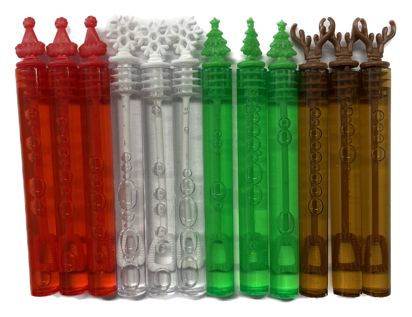 12 Bubble Wands with Christmas Toppers - Anilas UK