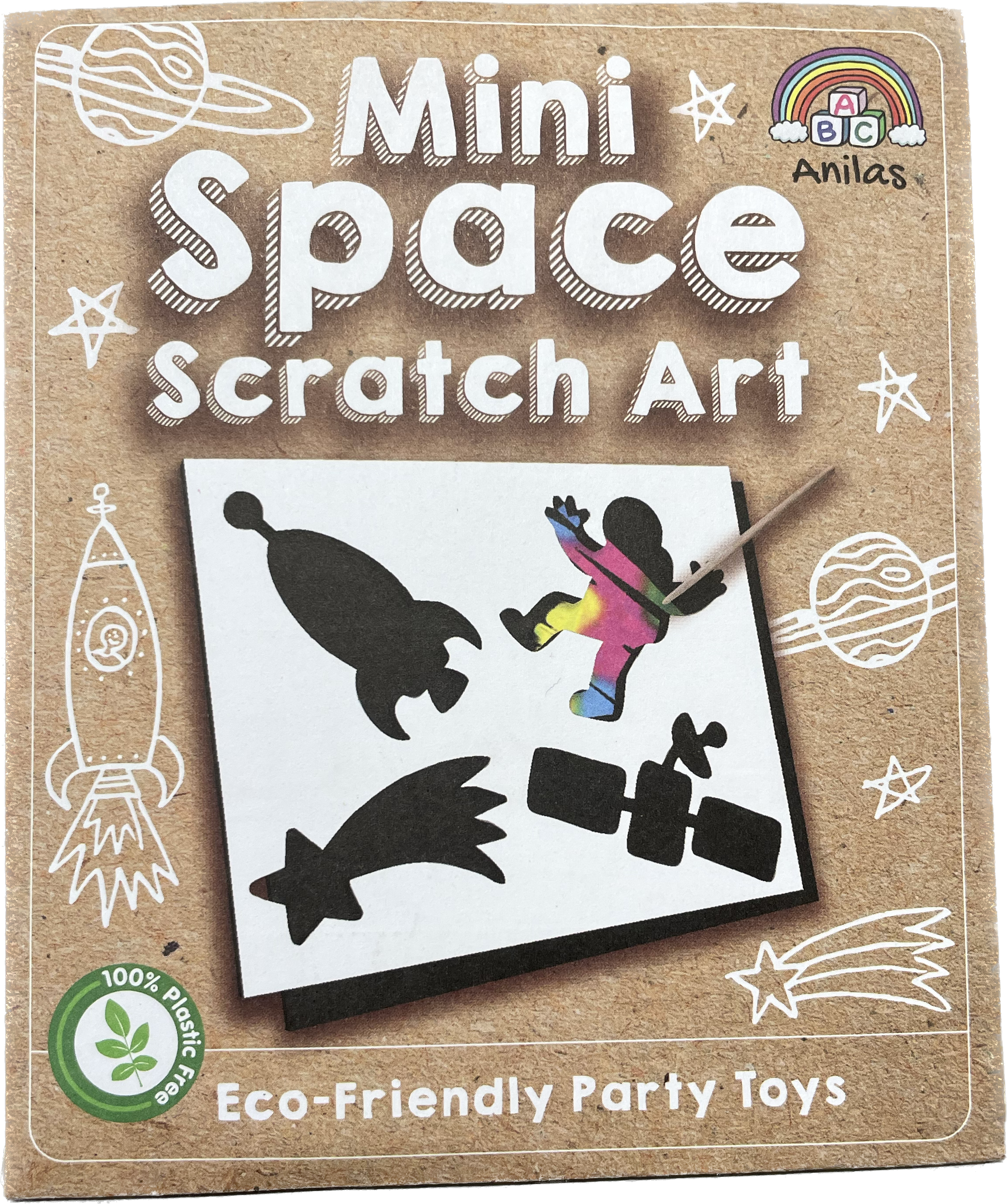 Mini Space Scratch Art Sheet - Anilas UK