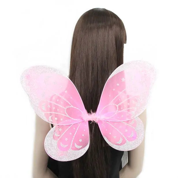 Pink Fairy Wings with Silver Glitter Detail - Anilas UK