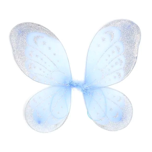 Blue Fairy Wings with Silver Glitter Detail - Anilas UK